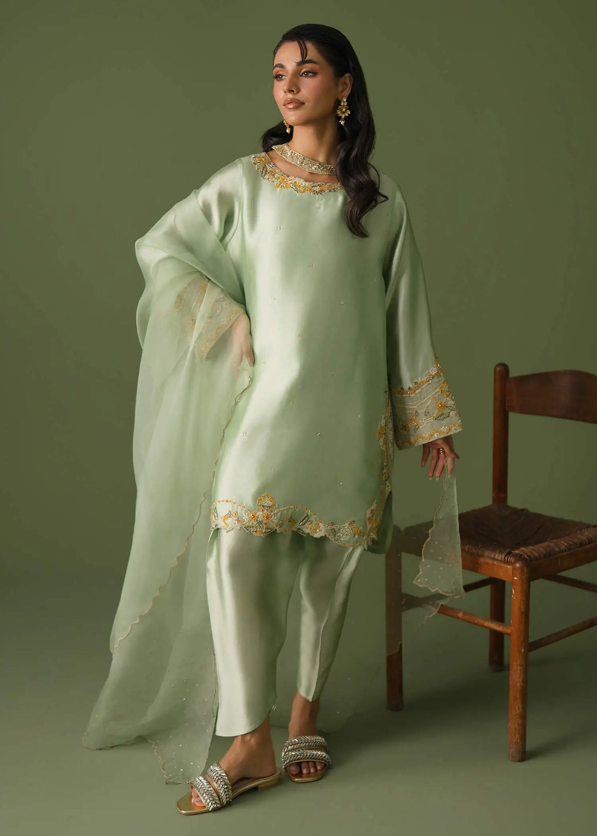 Jeem | Celestial Luxe Formals |LAYL GREEN - Formal Dress - available at Maria Faisal in UK and USA.