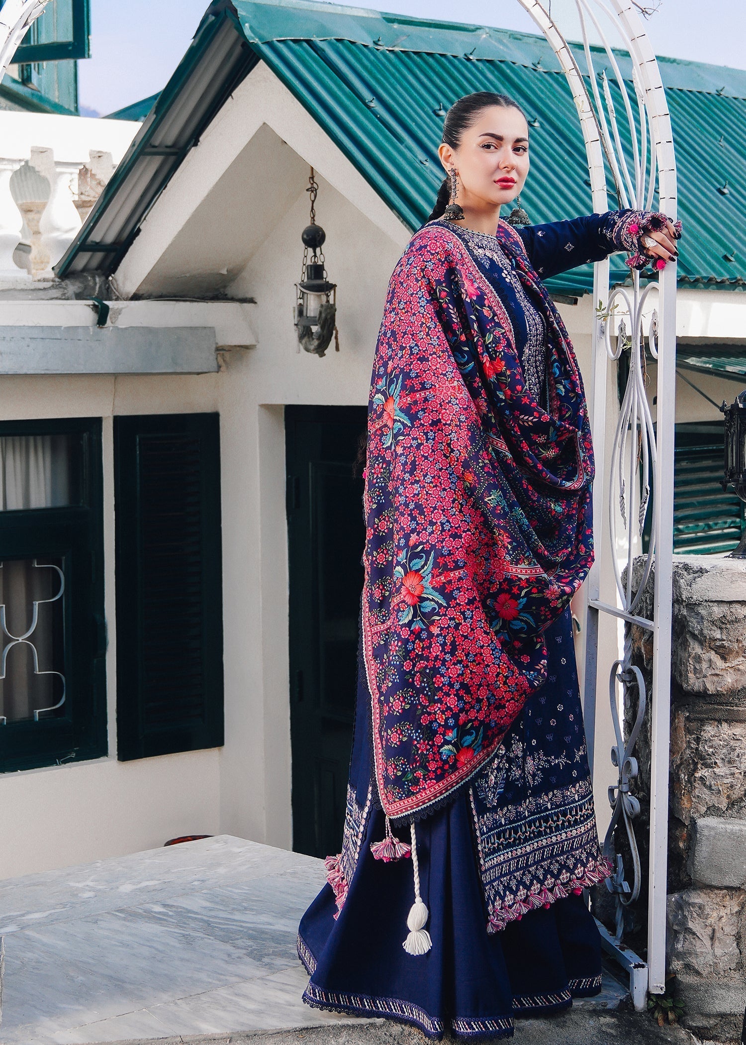 Hussain Rehar | Winter Shawl 24 | Barq - Ladies Clothes - Maria Faisal