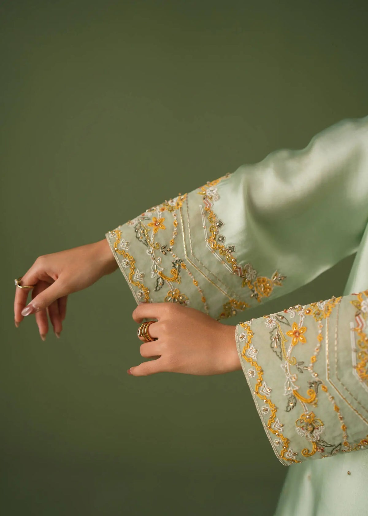Jeem | Celestial Luxe Formals |LAYL GREEN - Formal Dress - available at Maria Faisal in UK and USA.