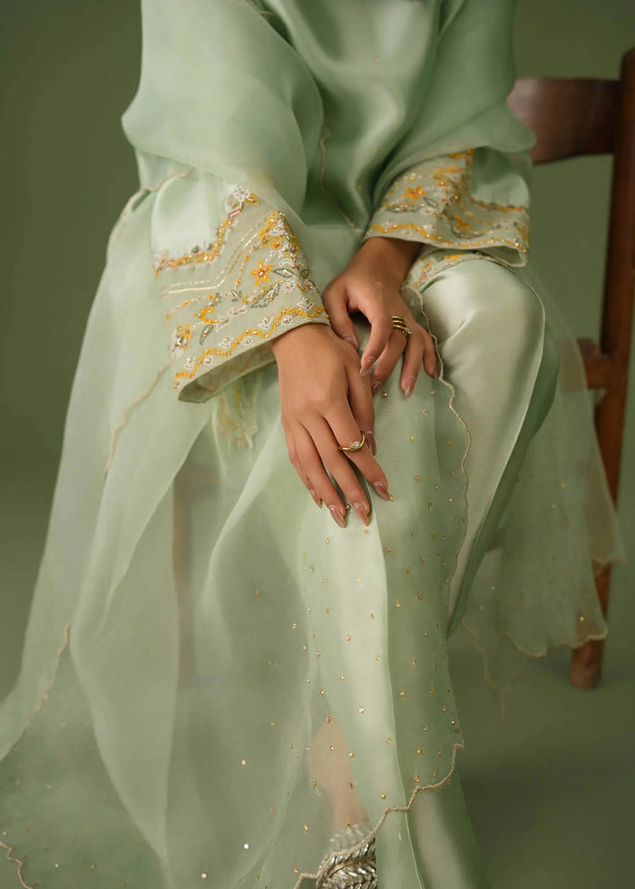 Jeem | Celestial Luxe Formals |LAYL GREEN - Formal Dress - available at Maria Faisal in UK and USA.