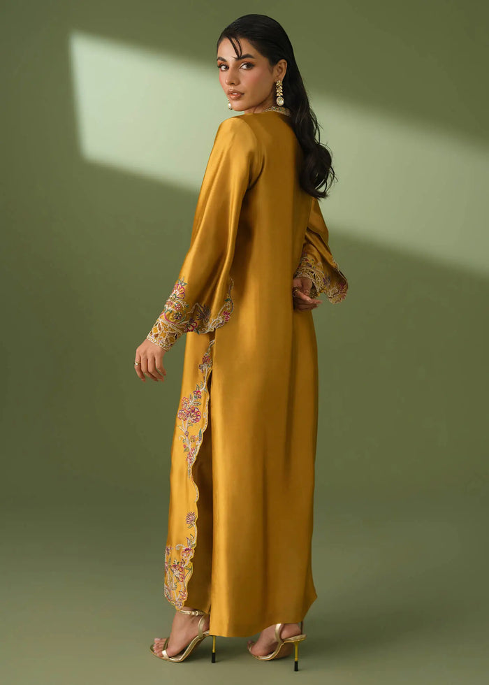 Jeem | Celestial Luxe Formals | MOSS MUSTARD - Formal Dress - available at Maria Faisal in UK and USA.