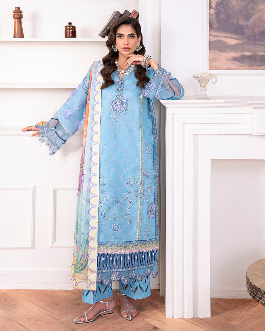 Roheenaz | Aezel Embroidered Cambric | Miren - Ladies Clothes - Maria Faisal