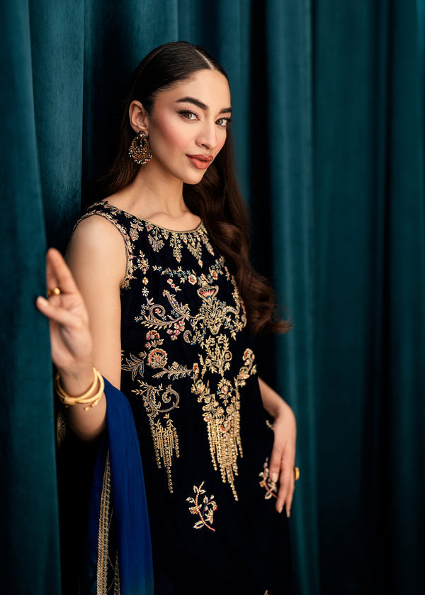 Sapphire Hour – authentic Pakistani dress from the Velvet Code collection for women in the UK