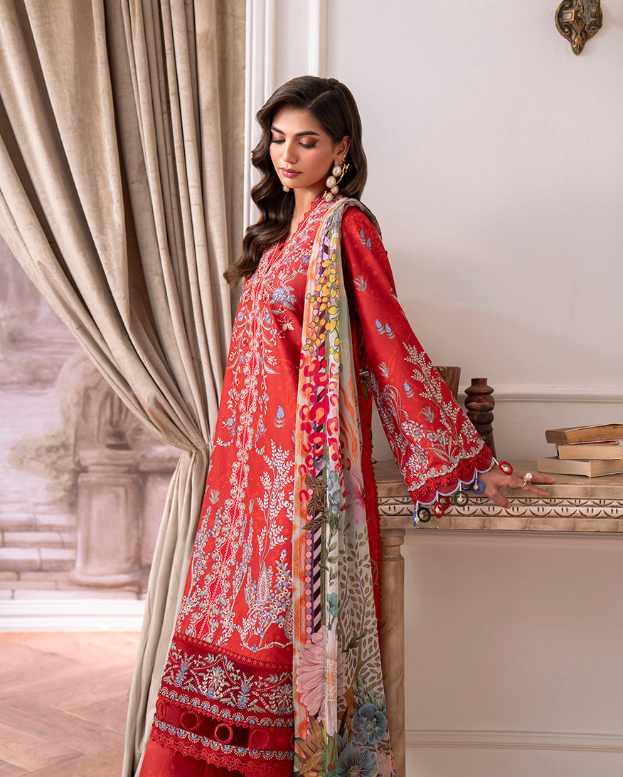 Roheenaz | Aezel Embroidered Cambric | Lyrah - Ladies Clothes - Maria Faisal