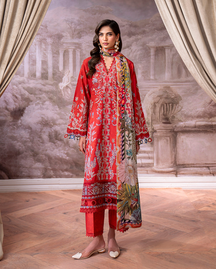 Roheenaz | Aezel Embroidered Cambric | Lyrah - Ladies Clothes - Maria Faisal