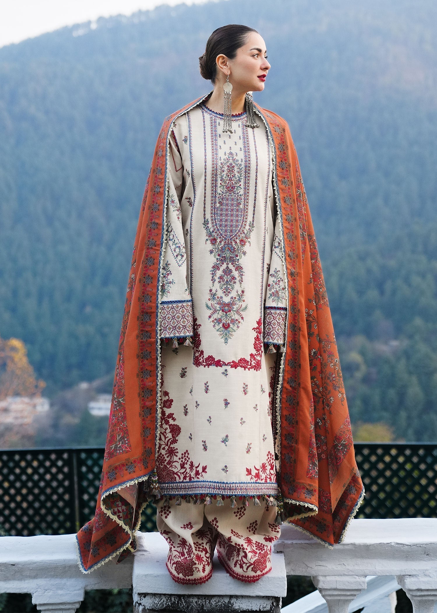 Hussain Rehar | Winter Shawl 24 | Almas - Ladies Clothes - Maria Faisal