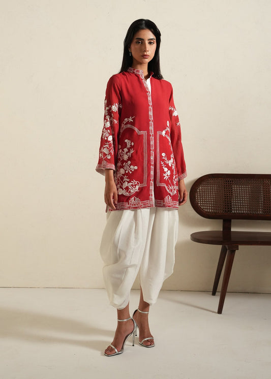Mahgul | Alea Luxury Pret | Scarlet - Luxury Dress - available at Maria Faisal in UK and USA.