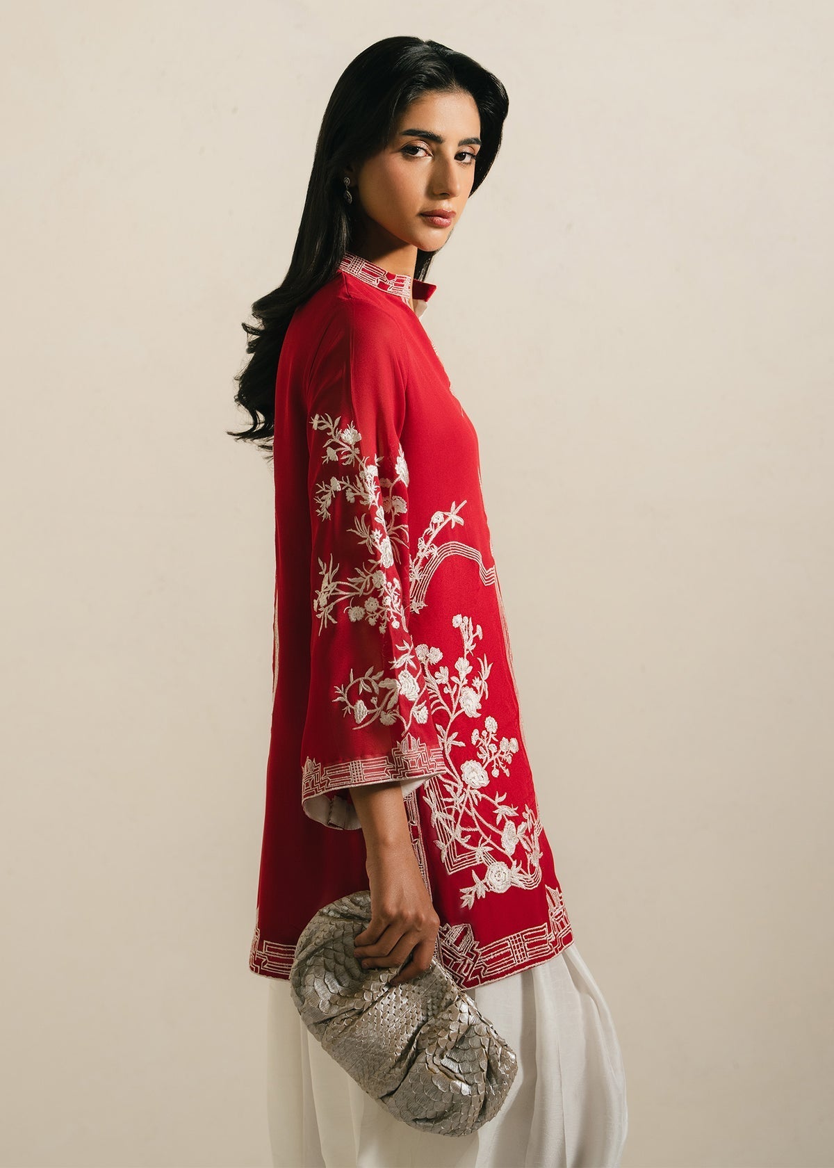 Mahgul | Alea Luxury Pret | Scarlet - Luxury Dress - available at Maria Faisal in UK and USA.