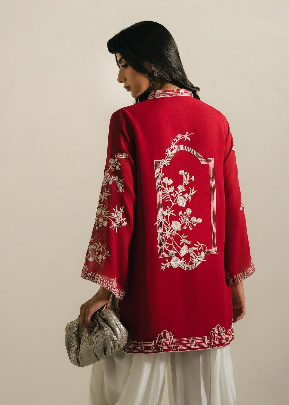 Mahgul | Alea Luxury Pret | Scarlet - Luxury Dress - available at Maria Faisal in UK and USA.