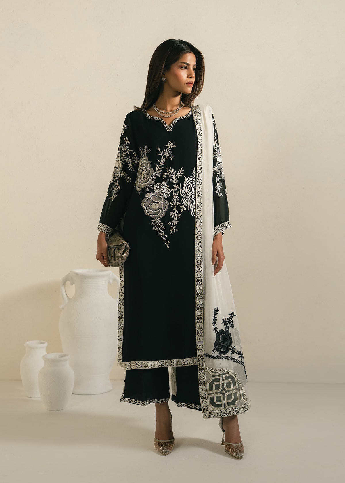 Mahgul | Alea Luxury Pret | Phantom - Luxury Dress - available at Maria Faisal in UK and USA.
