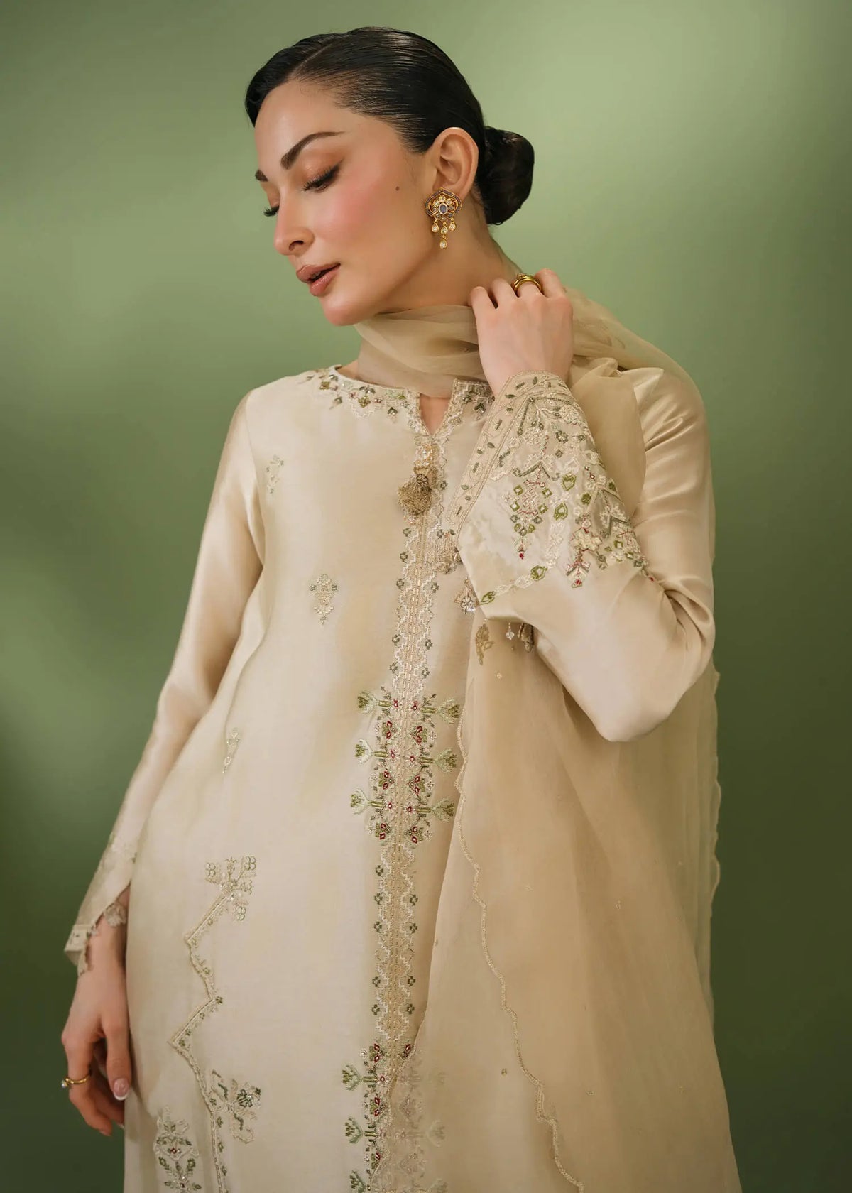 Jeem | Celestial Luxe Formals |BEIGE - Formal Dress - available at Maria Faisal in UK and USA.