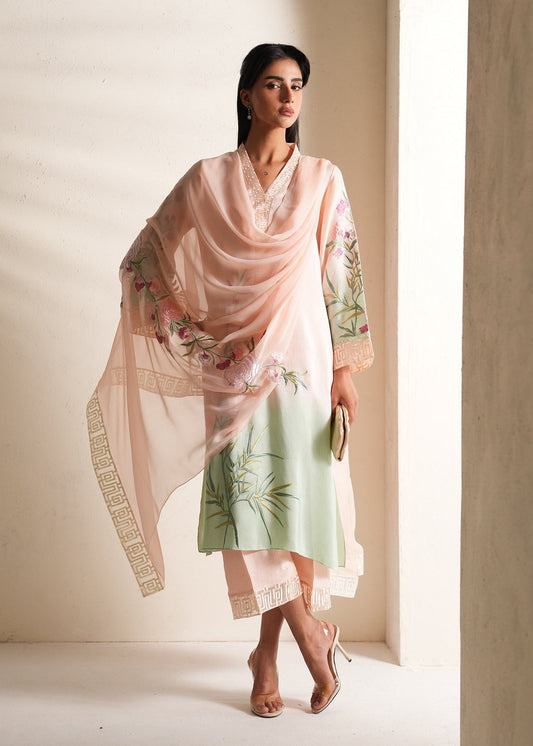 Mahgul | Alea Luxury Pret | Dawn - Luxury Dress - available at Maria Faisal in UK and USA.