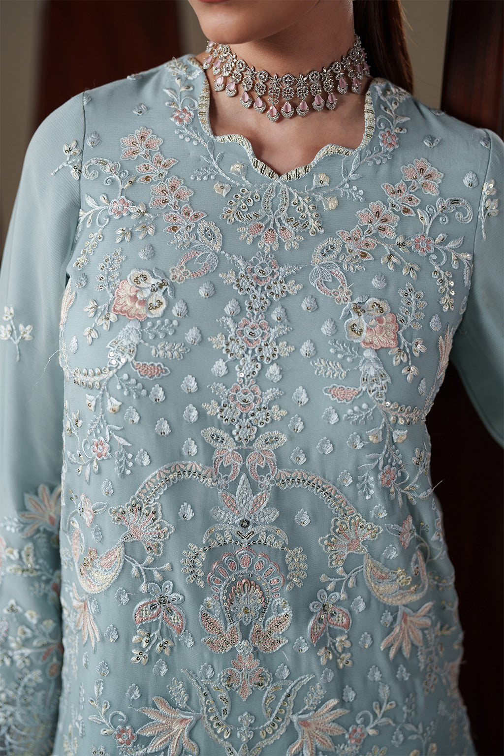 Emaan Adeel | Nouvelle Luxury Chiffon | ARIA - Formal Dress - available at Maria Faisal in UK and USA.