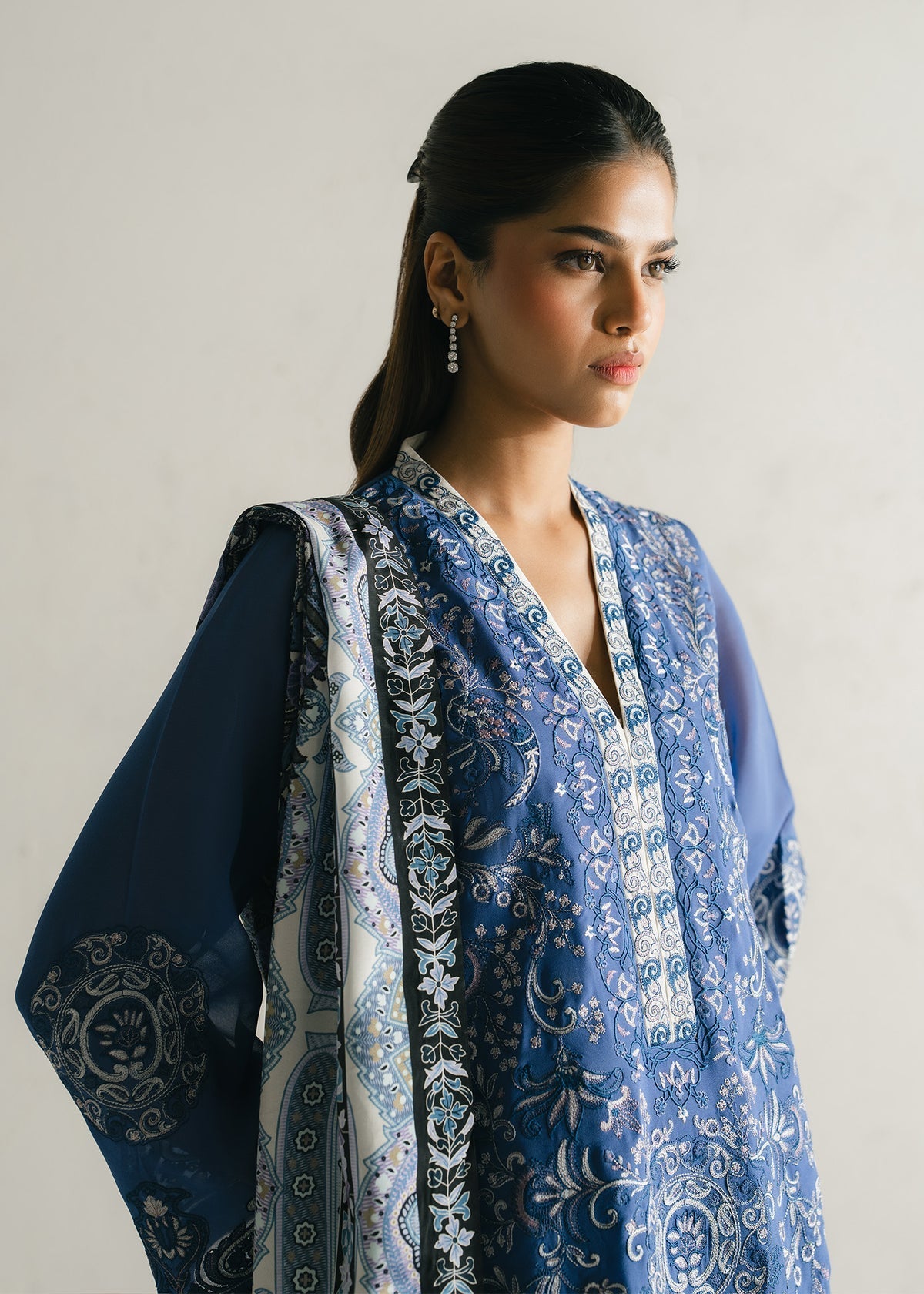 Mahgul | Alea Luxury Pret | Sapphire Mist - Luxury Dress - available at Maria Faisal in UK and USA.