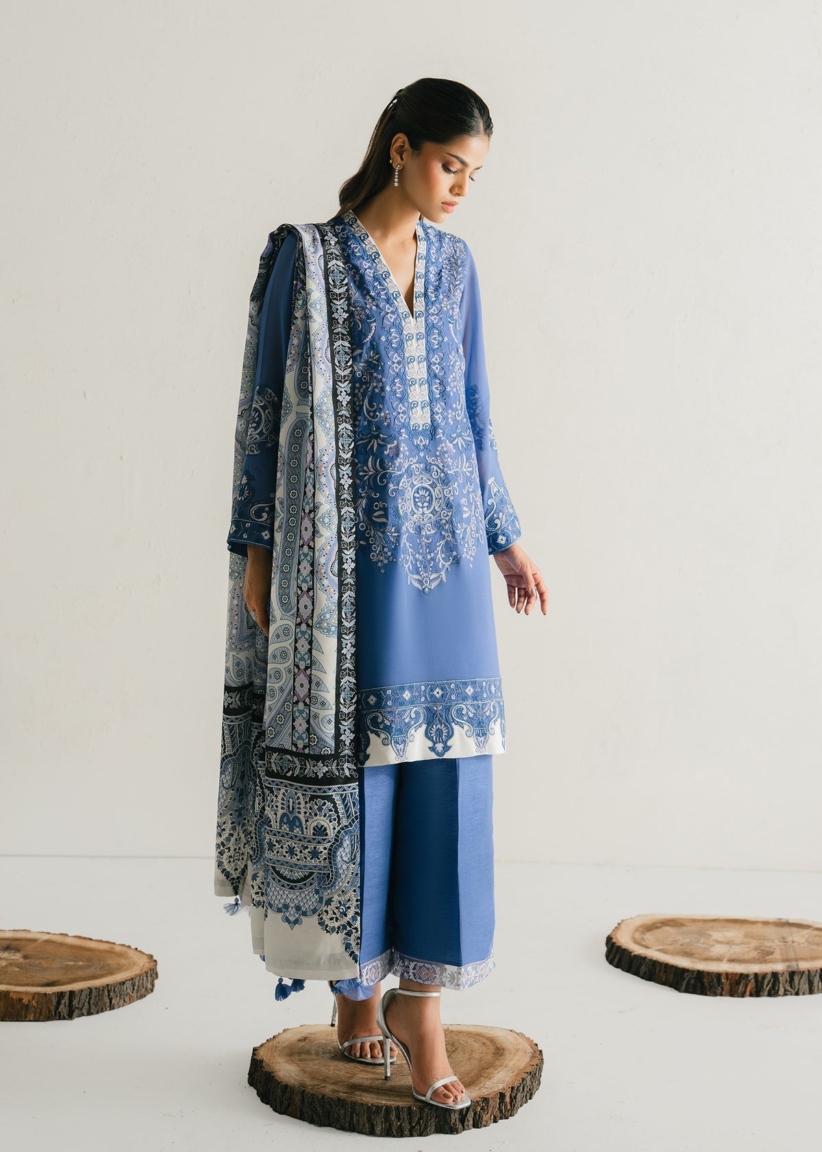 Mahgul | Alea Luxury Pret | Sapphire Mist - Luxury Dress - available at Maria Faisal in UK and USA.