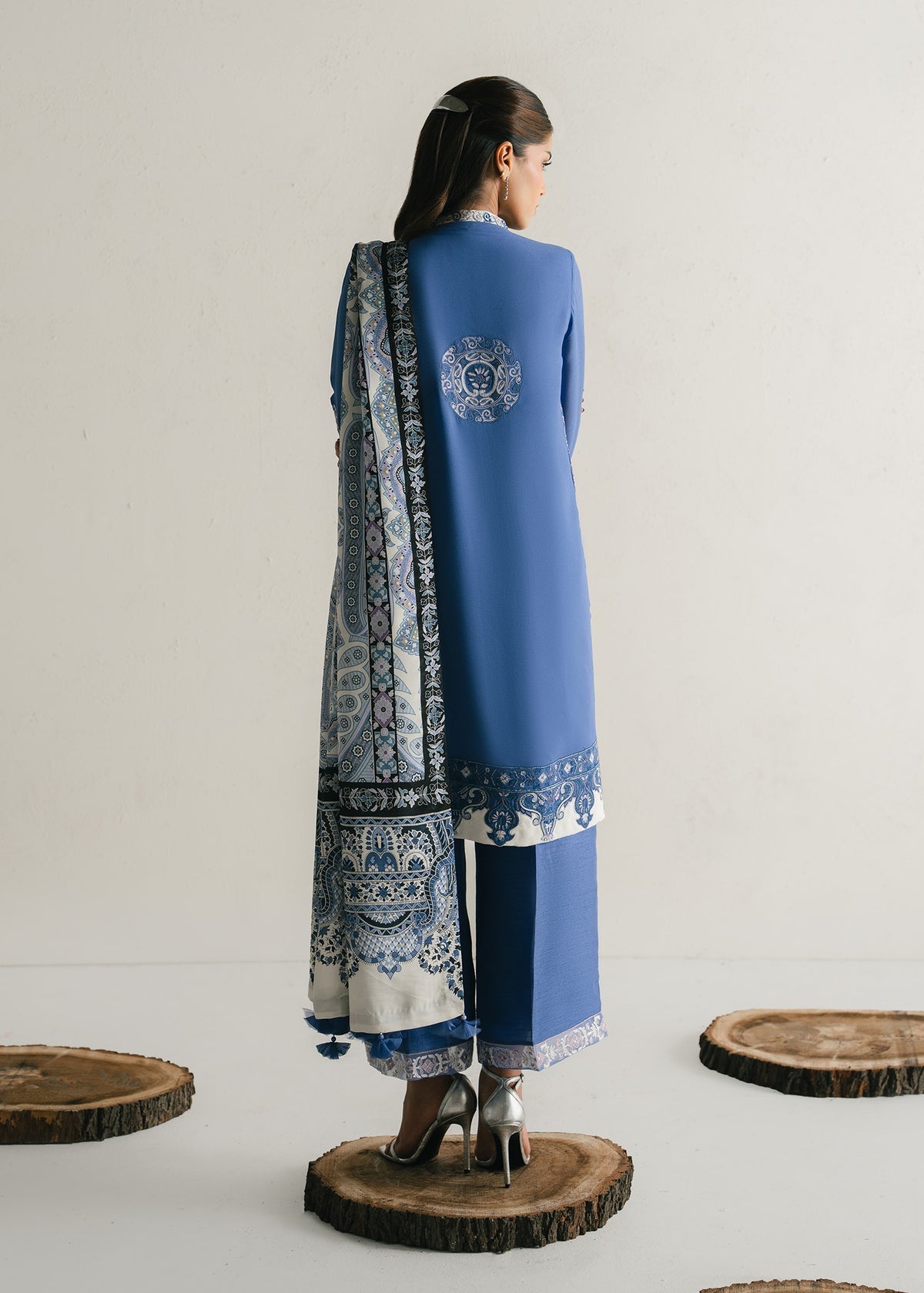 Mahgul | Alea Luxury Pret | Sapphire Mist - Luxury Dress - available at Maria Faisal in UK and USA.