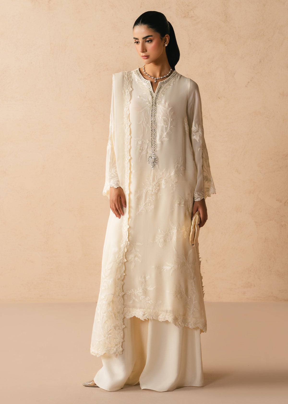 Mahgul | Alea Luxury Pret | Dove - Luxury Dress - available at Maria Faisal in UK and USA.