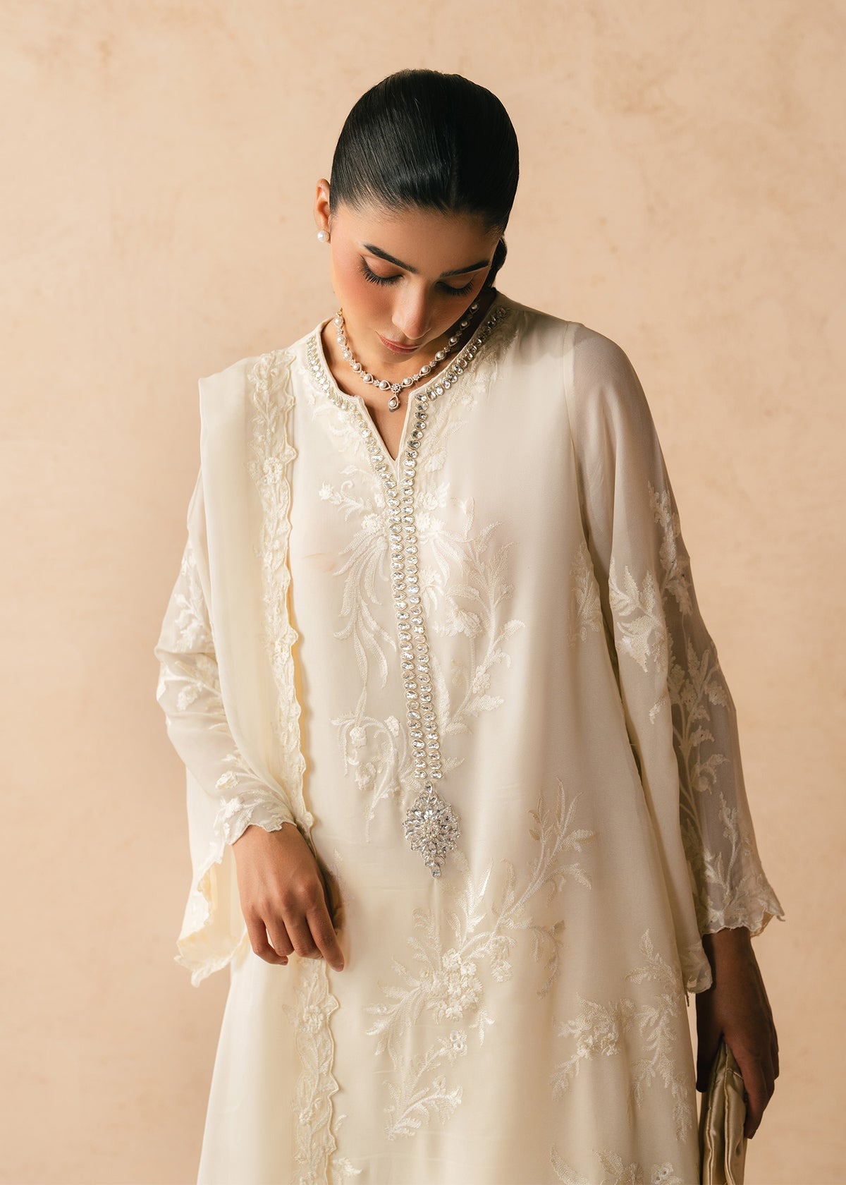 Mahgul | Alea Luxury Pret | Dove - Luxury Dress - available at Maria Faisal in UK and USA.