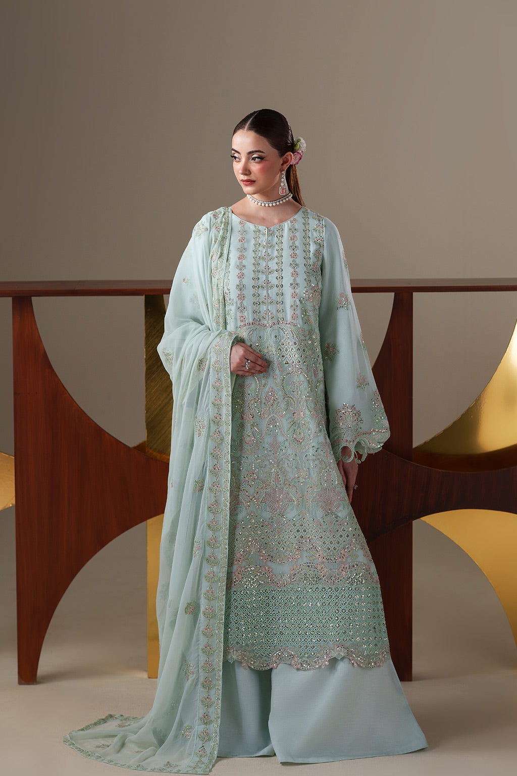 Emaan Adeel | Nouvelle Luxury Chiffon | ORLA - Formal Dress - available at Maria Faisal in UK and USA.