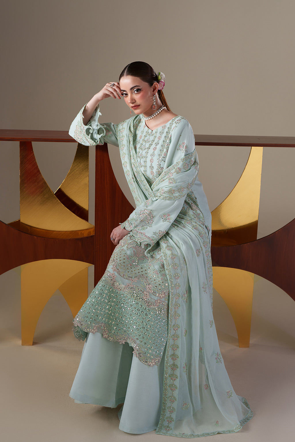 Emaan Adeel | Nouvelle Luxury Chiffon | ORLA - Formal Dress - available at Maria Faisal in UK and USA.