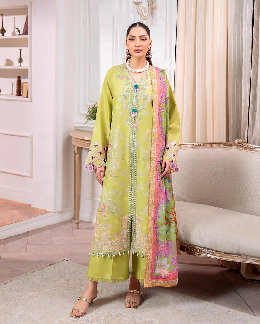 Roheenaz | Aezel Embroidered Cambric | Arven - Ladies Clothes - Maria Faisal