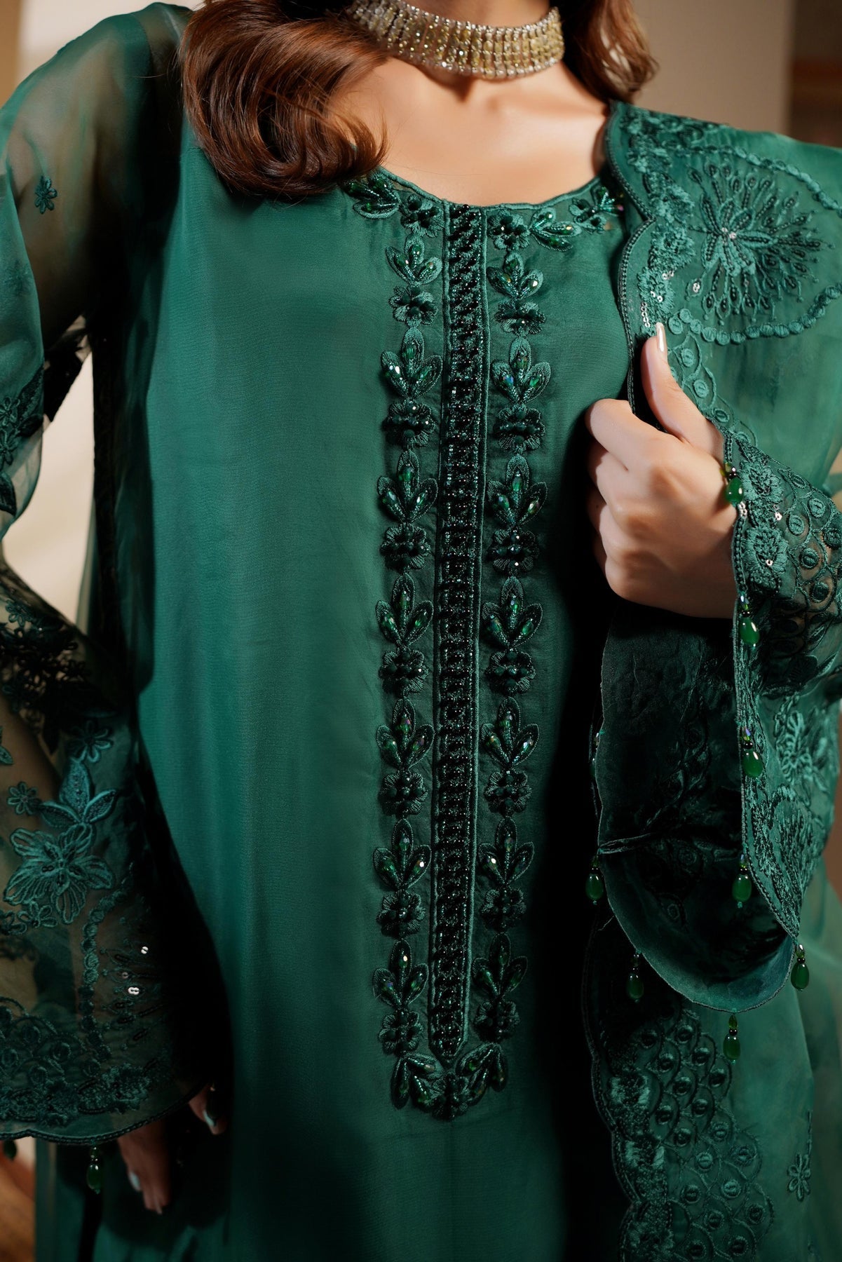 Maryams | Noir Luxe | MERSERA-NOR-1403 - Formal Dress - available at Maria Faisal in UK and USA.