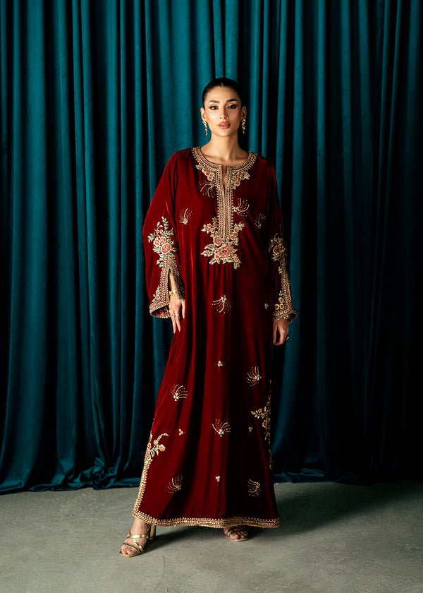 Red Solace – authentic Pakistani dress from the Velvet Code collection for women in the UK