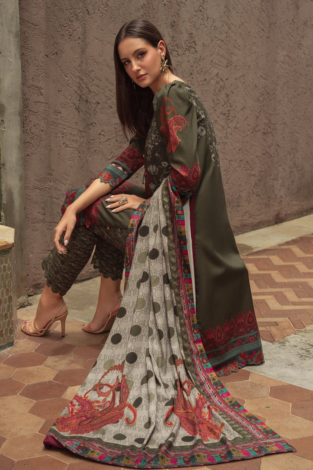 Charizma | C Prints Winter 25 |  3-PC Unstitched Printed Linen Collection CPW5-05 - Ladies Clothes - Maria Faisal
