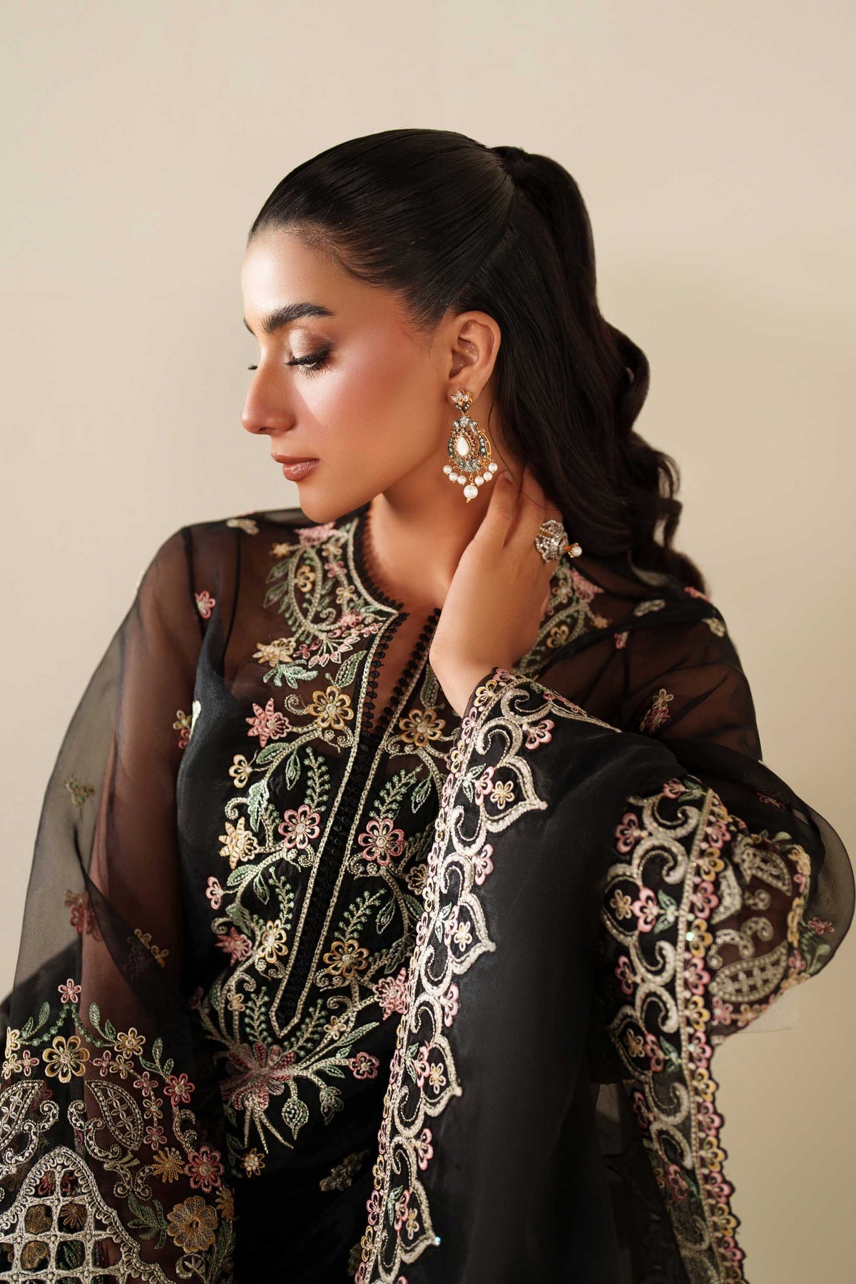 Akbar Aslam | Formal Pret | Noir - Formal Dress - available at Maria Faisal in UK and USA.