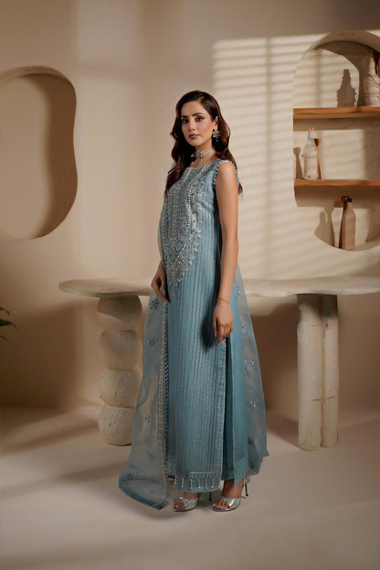 Maryams | Noir Luxe | LATISSA-NOR-1405 - Formal Dress - available at Maria Faisal in UK and USA.