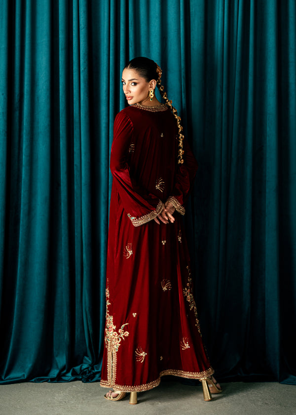 Red Solace – authentic Pakistani dress from the Velvet Code collection for women in the UK