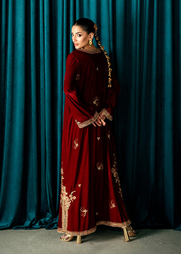 Red Solace – authentic Pakistani dress from the Velvet Code collection for women in the UK