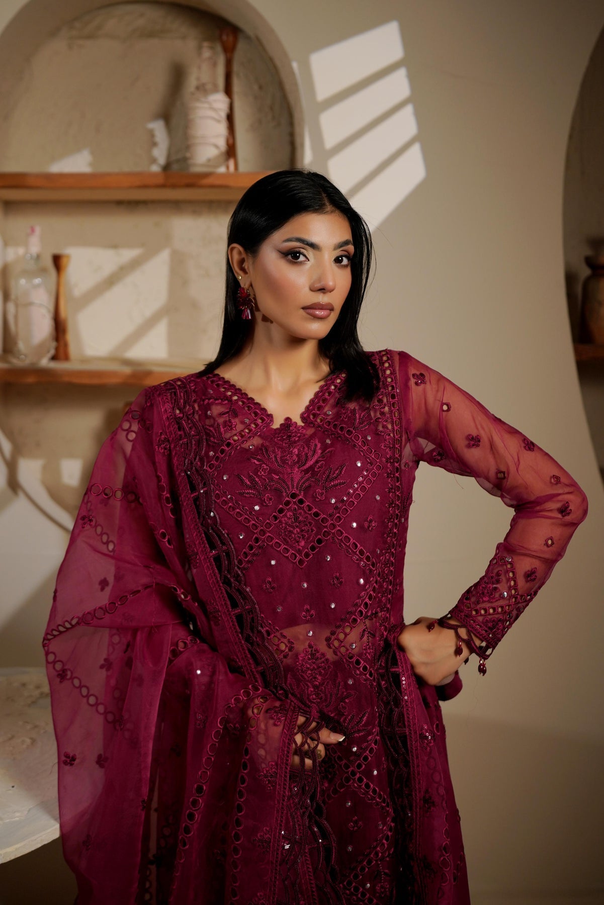 Maryams | Noir Luxe | IRELEEN-NOR-1401 - Formal Dress - available at Maria Faisal in UK and USA.