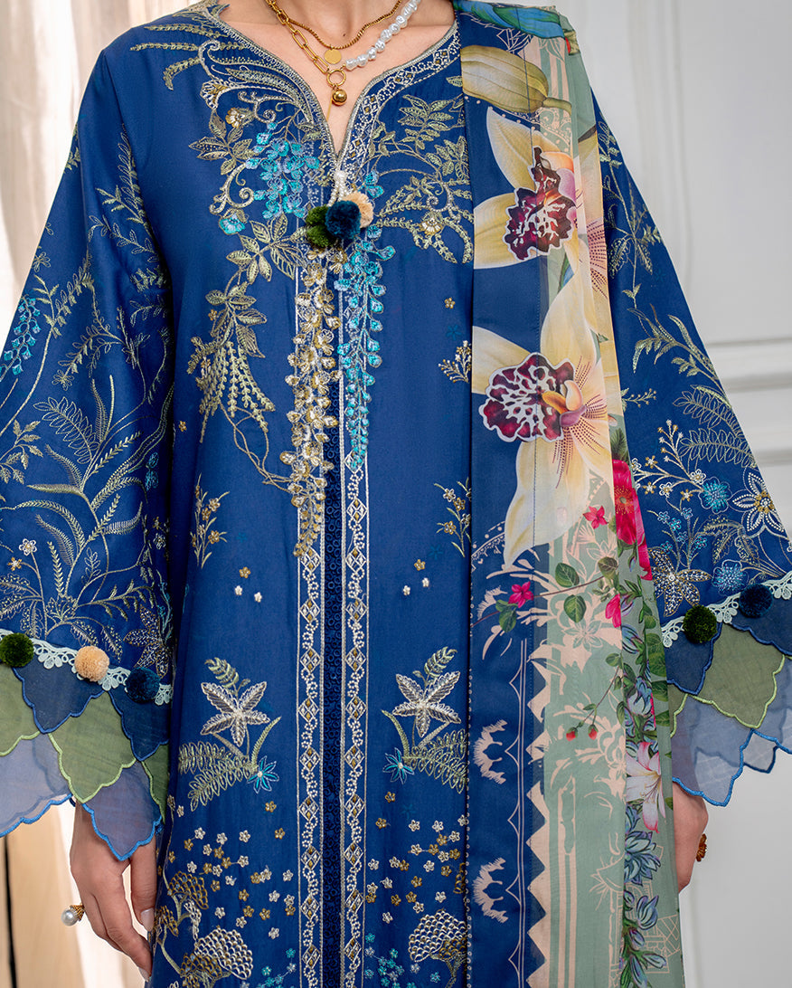 Roheenaz | Aezel Embroidered Cambric | Insha - Ladies Clothes - Maria Faisal