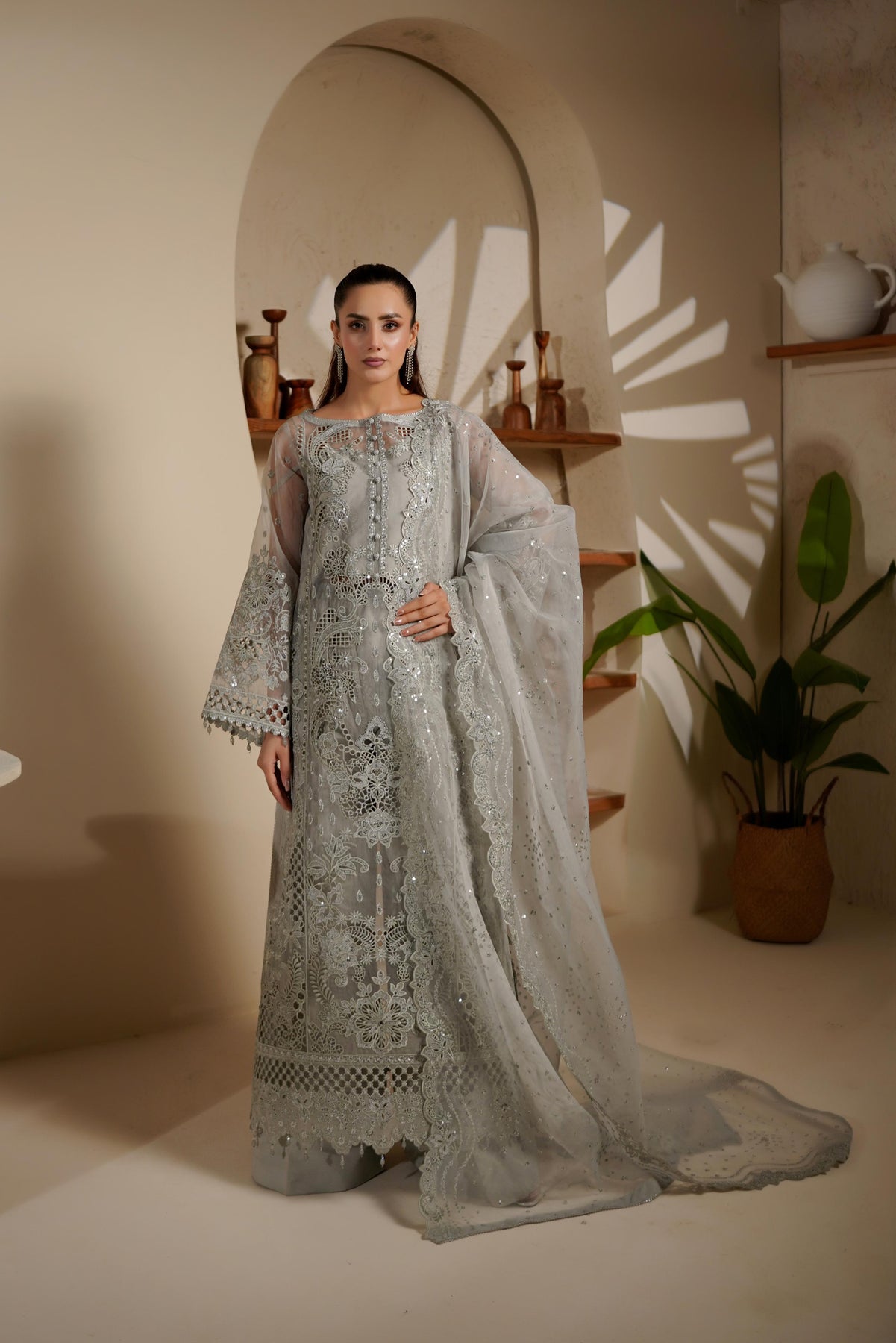 Maryams | Noir Luxe | SHELINA-NOR-1402 - Formal Dress - available at Maria Faisal in UK and USA.