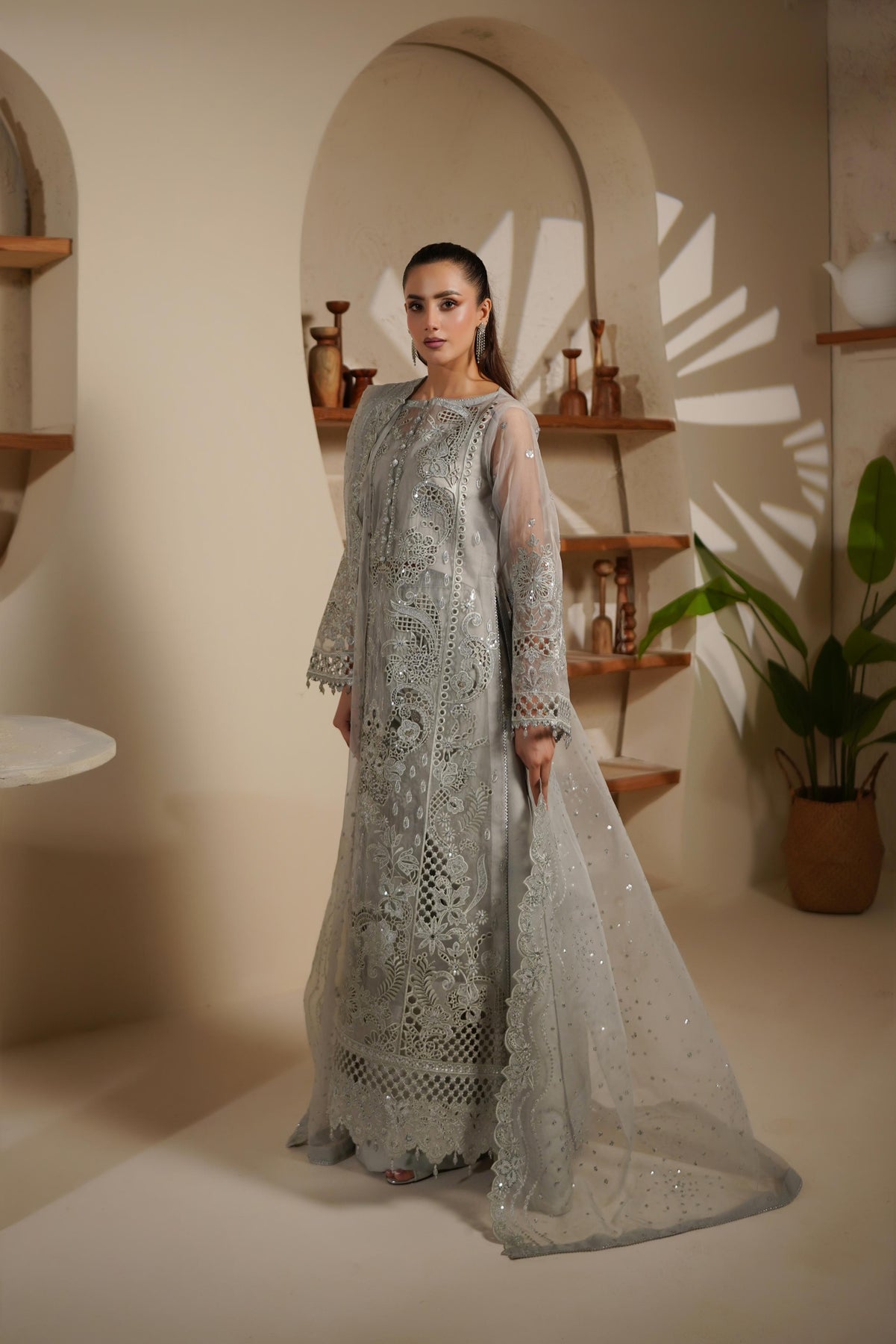 Maryams | Noir Luxe | SHELINA-NOR-1402 - Formal Dress - available at Maria Faisal in UK and USA.