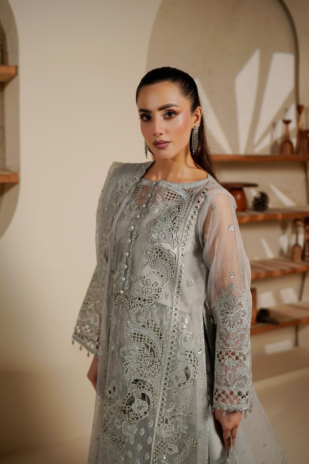Maryams | Noir Luxe | SHELINA-NOR-1402 - Formal Dress - available at Maria Faisal in UK and USA.