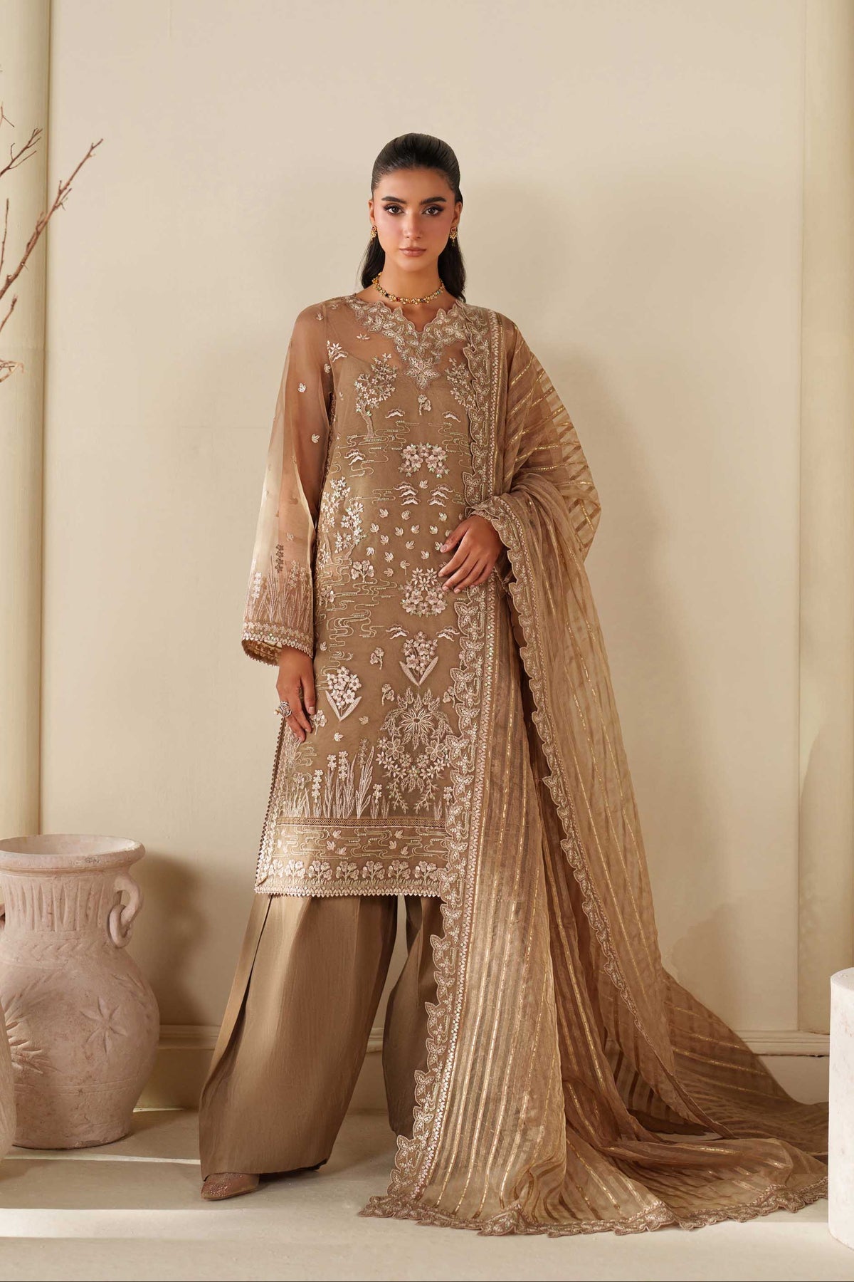 Akbar Aslam | Formal Pret | Cedar - Formal Dress - available at Maria Faisal in UK and USA.