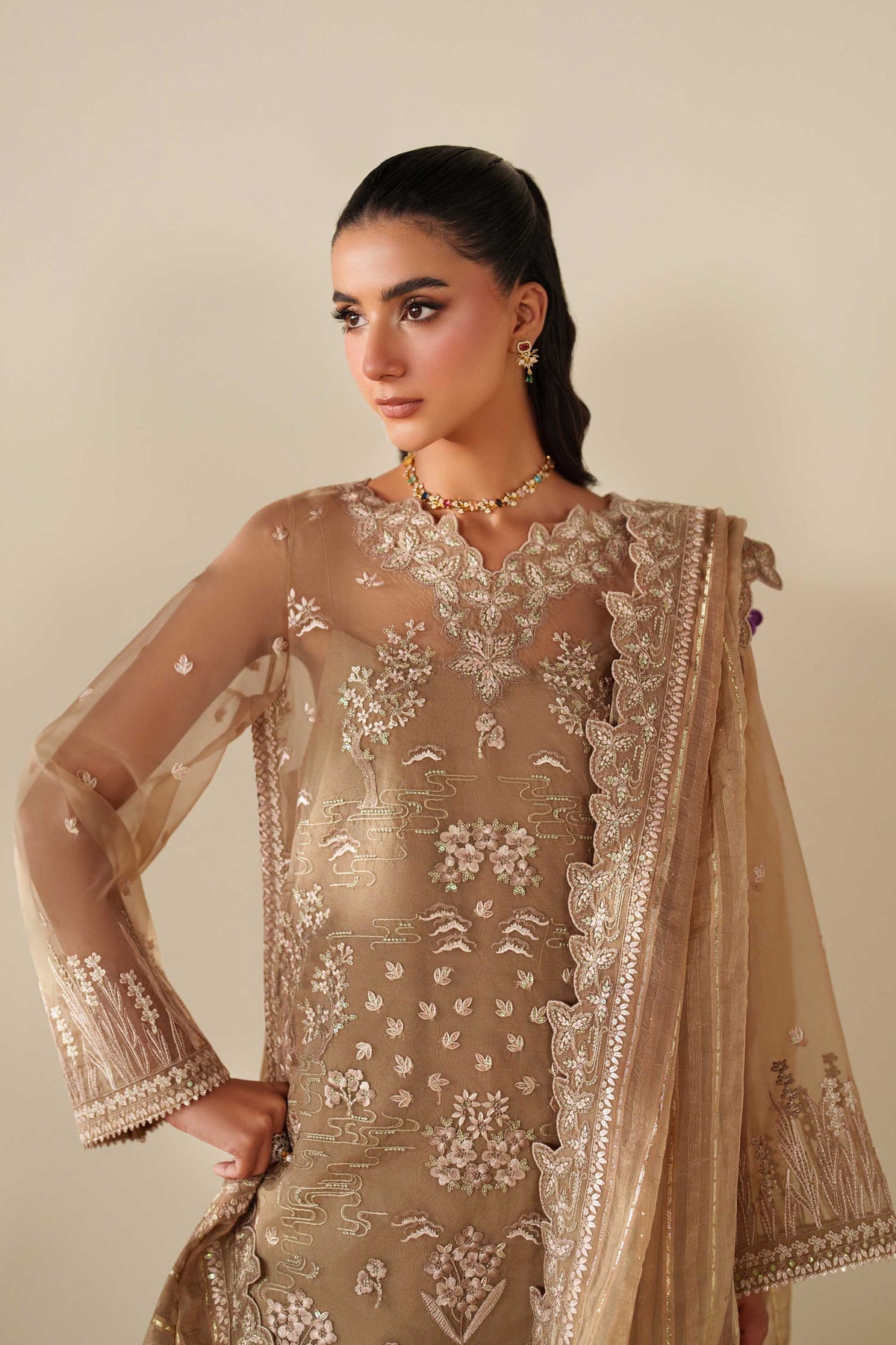 Akbar Aslam | Formal Pret | Cedar - Formal Dress - available at Maria Faisal in UK and USA.
