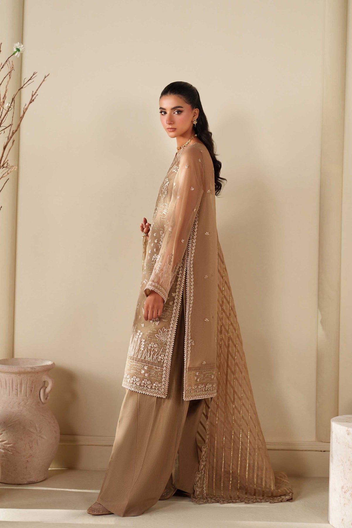 Akbar Aslam | Formal Pret | Cedar - Formal Dress - available at Maria Faisal in UK and USA.