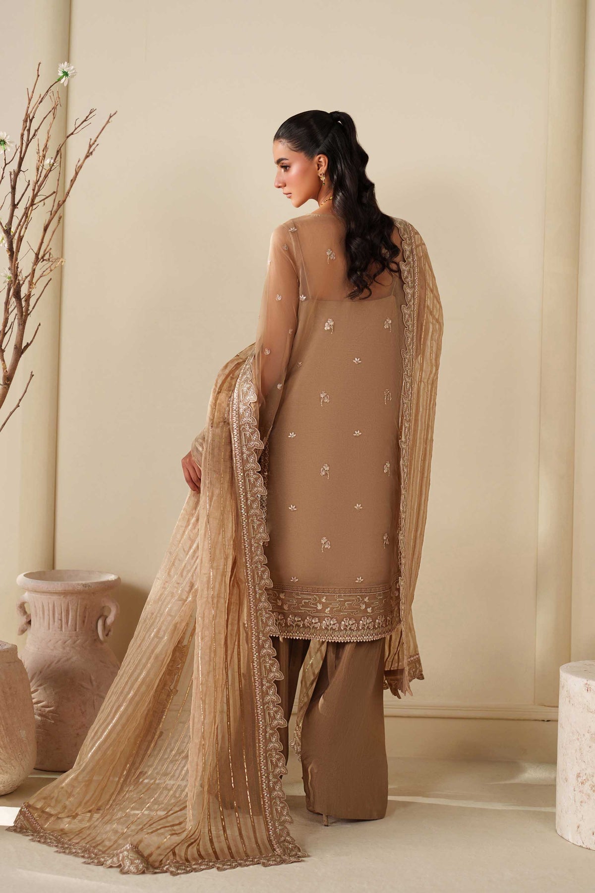 Akbar Aslam | Formal Pret | Cedar - Formal Dress - available at Maria Faisal in UK and USA.