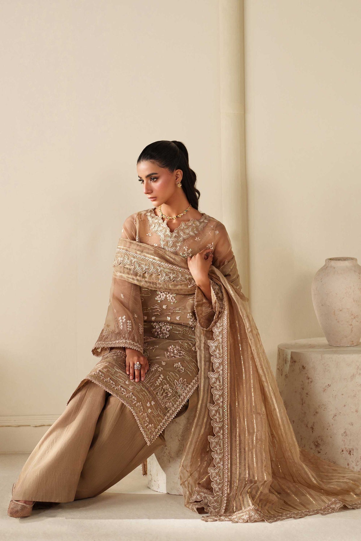 Akbar Aslam | Formal Pret | Cedar - Formal Dress - available at Maria Faisal in UK and USA.