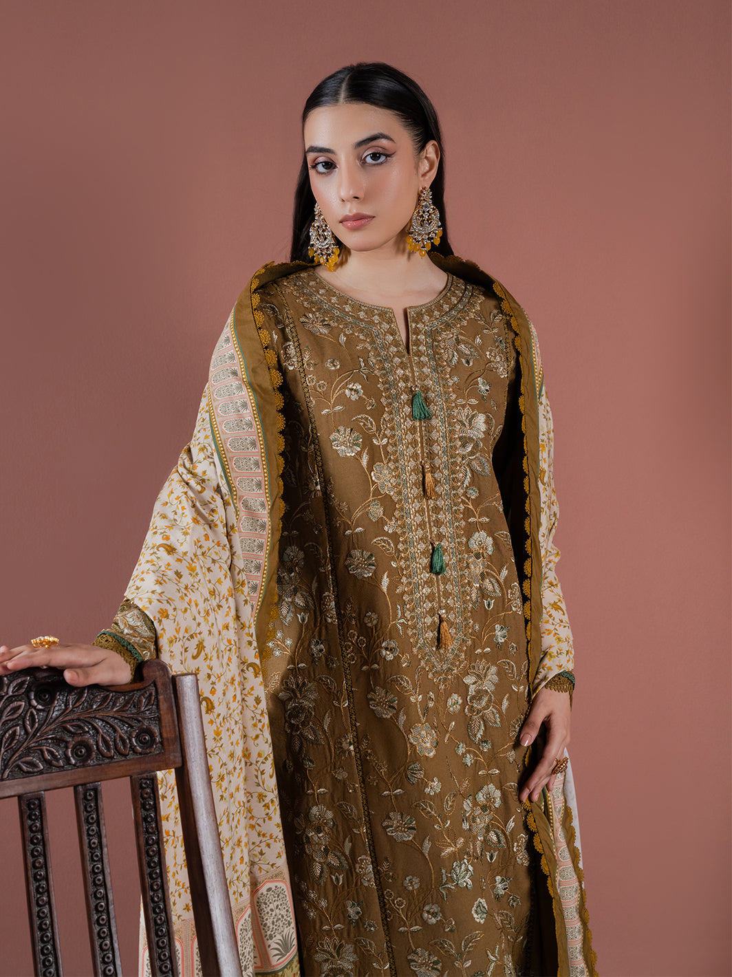 Faiza Faisal | Winter Edit 2024 | EMIRA - Designer Dress with Intricate embroidery and embellishments. Shop elegent wedding dress at Maria Faisal.