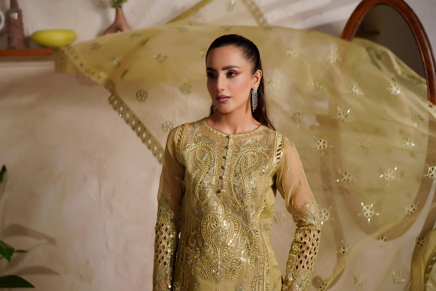 Maryams | Noir Luxe | GLORIANA-NOR-1406 - Formal Dress - available at Maria Faisal in UK and USA.