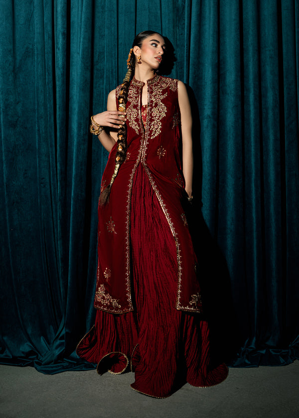 Regal Ruby – authentic Pakistani dress from the Velvet Code collection for women in the UK