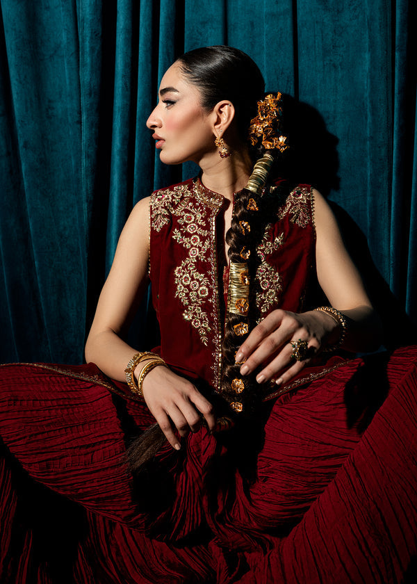 Regal Ruby – authentic Pakistani dress from the Velvet Code collection for women in the UK