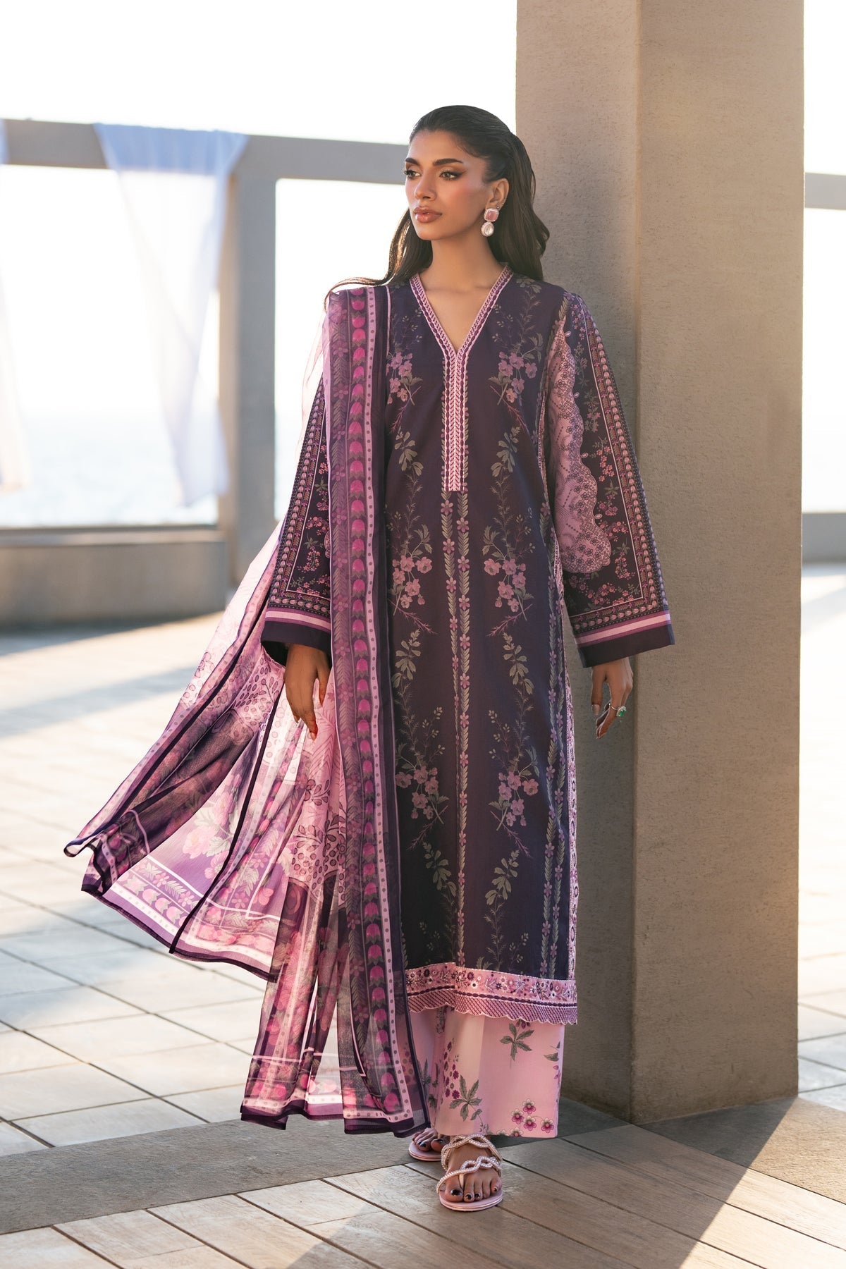 Xenia Formals | Namah Lawn 26 | DELDAR - Formal Dress - available at Maria Faisal in UK and USA.