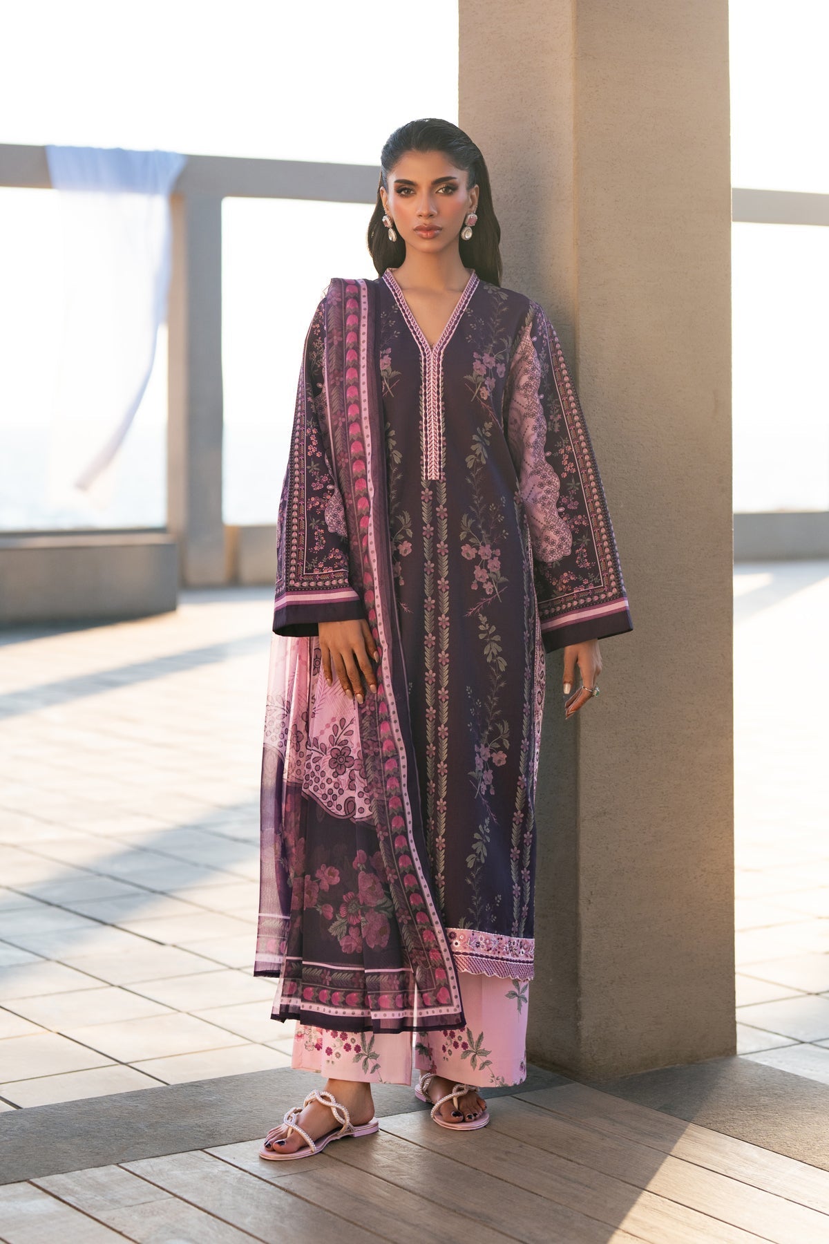 Xenia Formals | Namah Lawn 26 | DELDAR - Formal Dress - available at Maria Faisal in UK and USA.