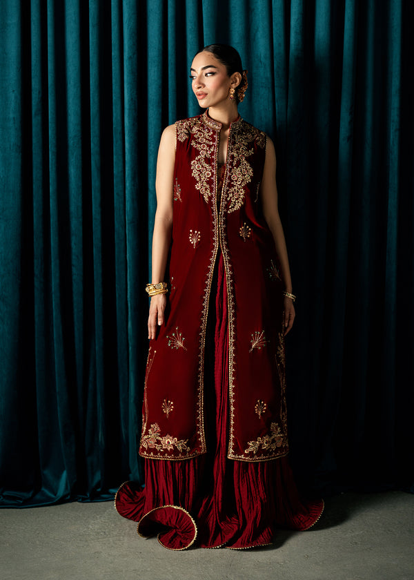 Regal Ruby – authentic Pakistani dress from the Velvet Code collection for women in the UK
