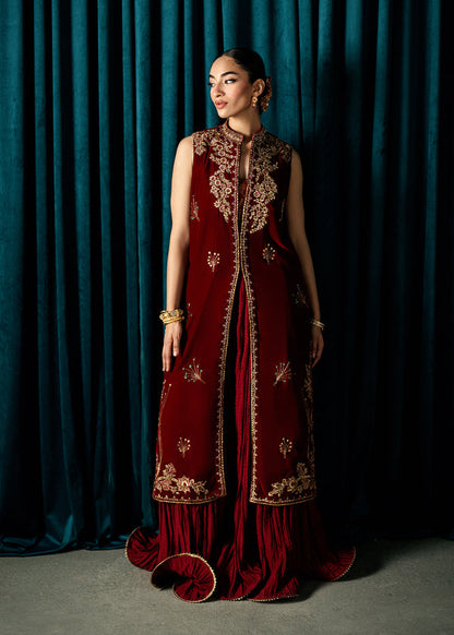 Regal Ruby – authentic Pakistani dress from the Velvet Code collection for women in the UK